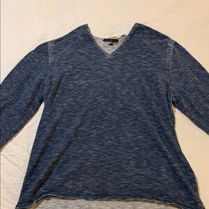John Varvatos Heathered Blue V-Neck Sweater